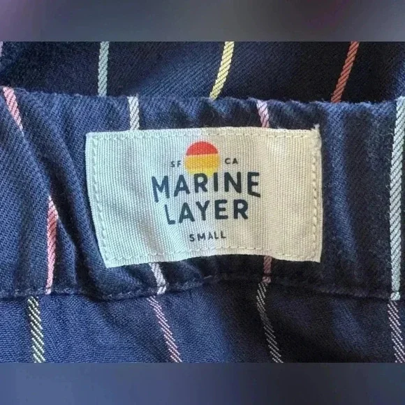 Marine Layer Cecille Skirt in Navy Multi Stripe X-Small New Nwt Women's Blue - Picture 8 of 10